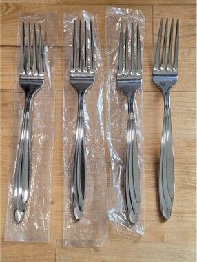 Reed & Barton Elise Set of 4 Dinner Forks Stainless Flatware KOREA H6217 NOS